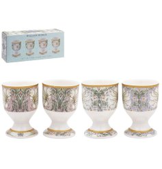 Elevate your morning routine with this stunning Set of 4 William Morris Fine China Egg Cups. 