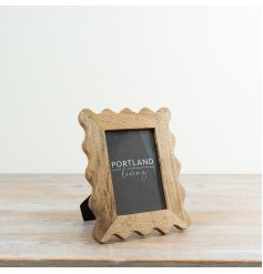 a stunning wooden freestanding wavy frame 