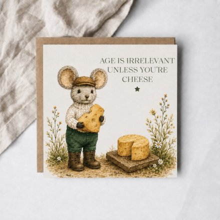 Age Is Just a Number Mouse Greeting Card, 15cm