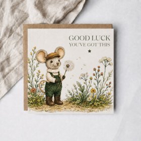 Offer an uplifting message with this adorable mouse-themed card full of encouragement