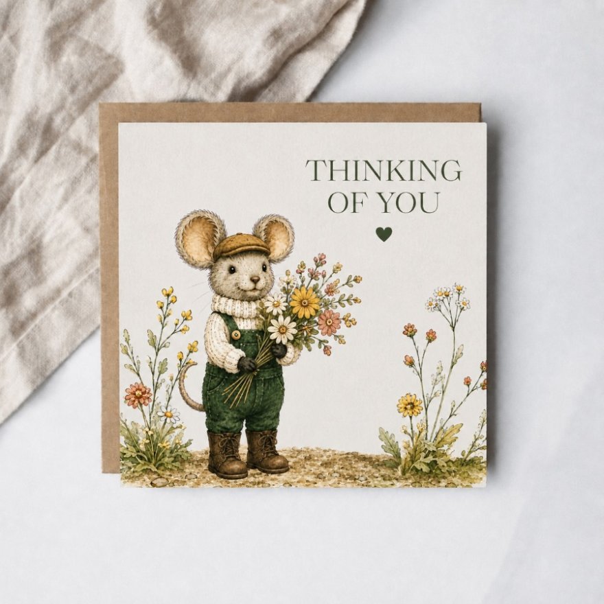 15cm Mouse Thinking of You Card