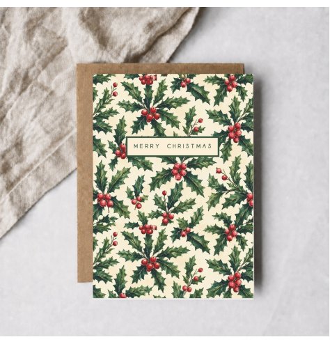 Send heartfelt seasonal greetings with this classic festive card