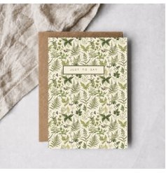 A charming card with a classic design to suit any heartfelt message