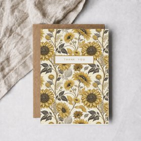 Convey your thanks with a bright sunflower card brimming with warmth and joy
