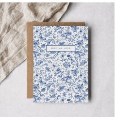 charming blue rabbit design card