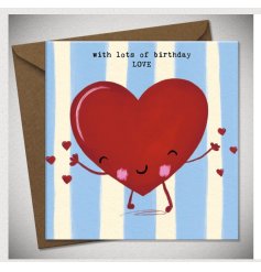A delightful heart-themed birthday card bursting with charm
