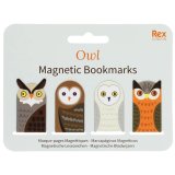 Delightful magnetic bookmarks showcasing four distinct owl motifs