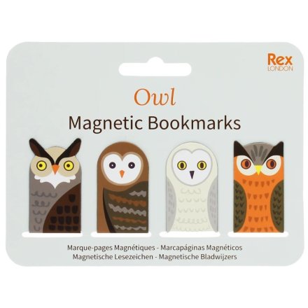 Delightful owl-themed magnetic bookmarks, ideal for book lovers