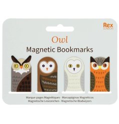 Delightful owl-themed magnetic bookmarks, ideal for book lovers
