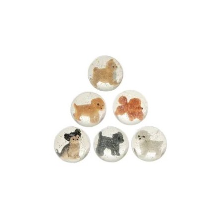 Vibrant glittery balls with charming puppies inside, ideal for lively playtimes