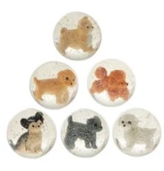 Vibrant glittery balls with charming puppies inside, ideal for lively playtimes