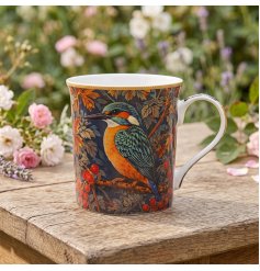 a charming kingfisher china mug 
