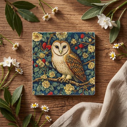 10cm William Morris Owl Coaster