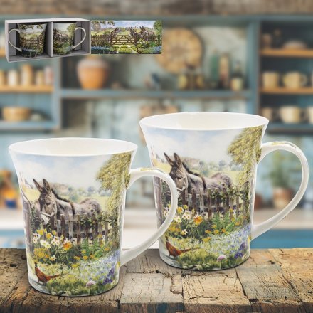 Set of 2 Donkey Mug Set, 12cm 