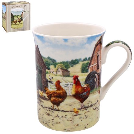 11cm Charming Cockerel & Hen Mug