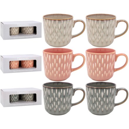 3/A Glazed Teardrop Mug Set, 13cm 