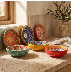 a delightful trio of bowls featuring a classic Tuscany pattern