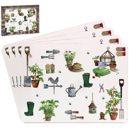 Set of 4 Green Fingers Placemats, 29cm