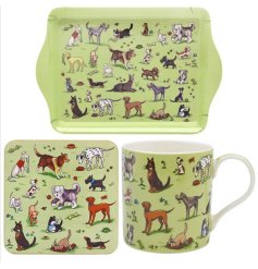 a delightful dog-themed tea set