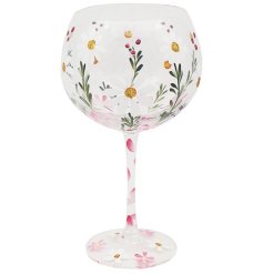 a charming glitter daisy balloon gin glass 