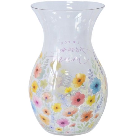 Mum Daisy Glass Vase, 19cm