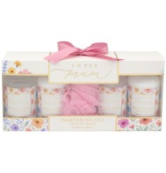 Treat her to a blissful spa experience in the comfort of home with this elegant pampering collection