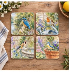 Add a decorative burst of nature to your home with these highly durable, artistically illustrated coasters.