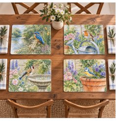 Brighten your dining table with these charming garden bird placemats