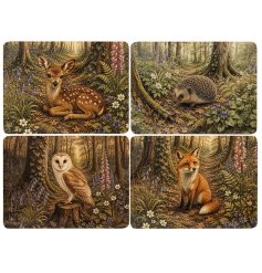 Bring the beauty of nature to your dining table with these charming wildlife placemats