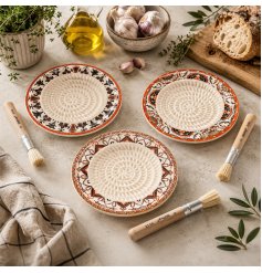 Elegant Tuscany-inspired garlic plates perfect for serving and seasoning your culinary creations