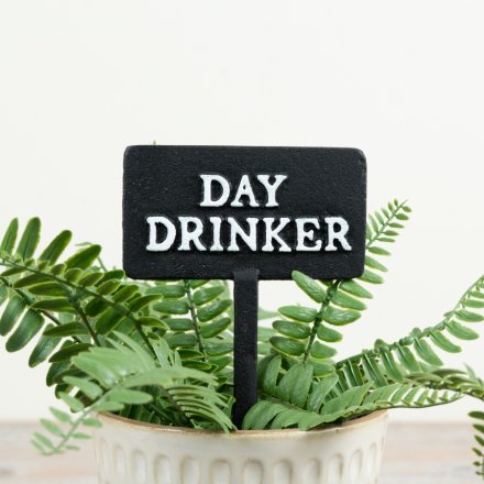 Day Drinker Plant Stake, 11.3cm 