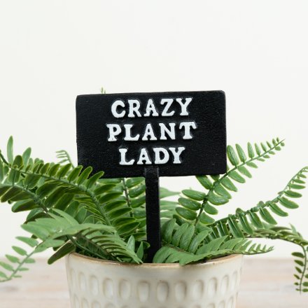 Crazy Plant Lady Garden Stake, 11.3cm 