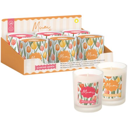 2/A Mum Tulip Scented Candle for Mum, 9.5cm