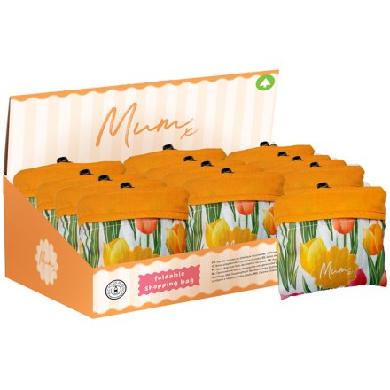 Eco-conscious shopping bag featuring a delightful tulip motif, ideal for Mother's Day gifting