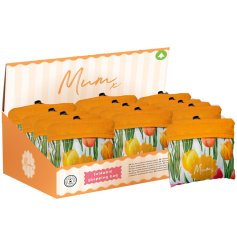 Eco-conscious shopping bag featuring a delightful tulip motif, ideal for Mother's Day gifting