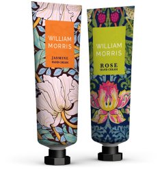 Indulge your hands with the exquisite scents of rose or jasmine in this elegantly crafted William Morris hand cream