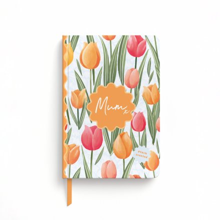 Mother's Day A5 Scented Notebook with Tulip Design, 21cm