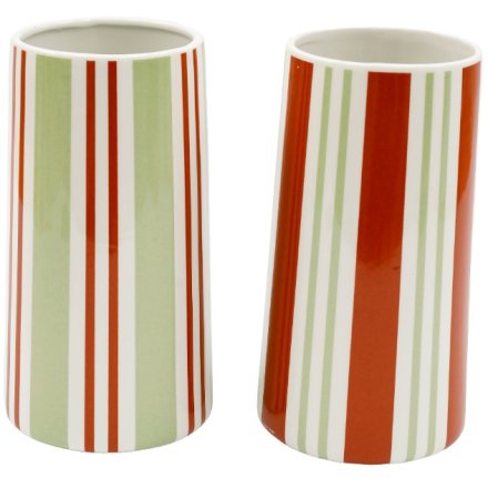 2/A Orchard Stripe Vase, 21cm 