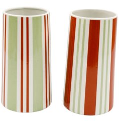 Bring a touch of rustic charm to your home with this elegant Orchard Stripe Vase