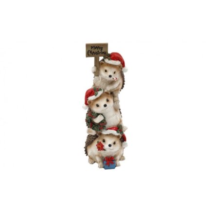 20.5cm Stacked Hedgehogs Ornament