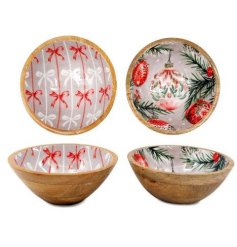 2/A Christmas Bowl Bauble Bowl, 17.5cm 