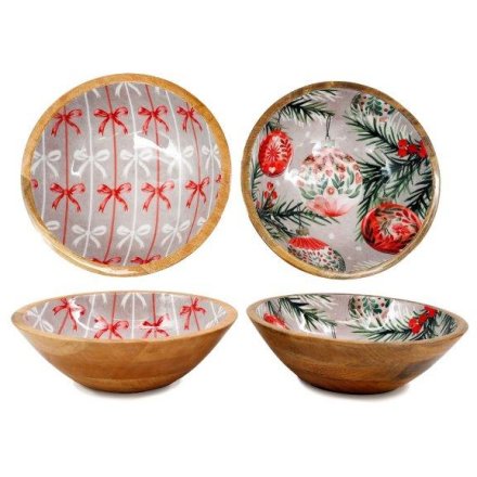 2/A Bauble & Bow Bowl, 25cm 