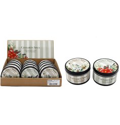 Bring a cosy festive glow to your Christmas décor with this decorative tin candle
