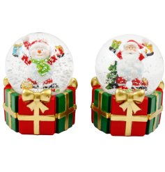 Charming Santa and snowman snow globes full of festive cheer