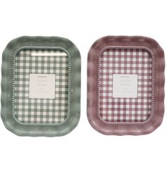 Charming rectangular photo frame with a delicate frilly border for cherished memories