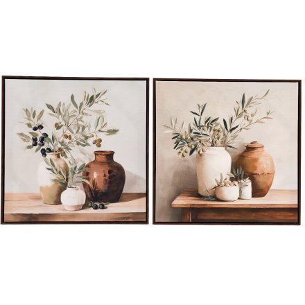 2/A Olives In Vase Wall Art, 60cm 
