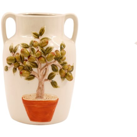 Olive Vase with Handles, 26cm 