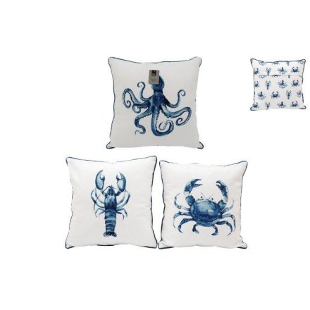 45cm Sea life Scatter Cushion, 3/A 