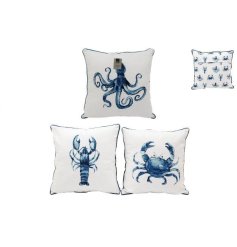 Enhance your home with these delightful marine-themed cushions featuring charming ocean motifs