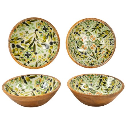 2/A Casa Olivia Enamel Bowls, 25cm 